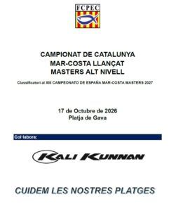 CONVOCATÒRIA CAMPIONAT DE CATALUNYA MAR-COSTA LLANÇAT MASTERS ALT NIVELL 2026