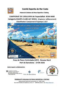 CLASSIFICACIÓ I CRÒNICA CAMPIONAT DE CATALUNYA de l’especialitat BOIA-MAR Categoria EQUIPS-CLUBS ALT NIVELL