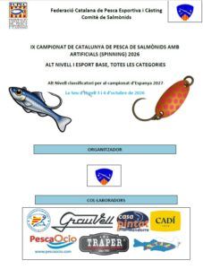 Convocatòria IX CAMPIONAT DE CATALUNYA DE PESCA DE SALMÒNIDS AMB ARTIFICIALS (SPINNING) 2026
